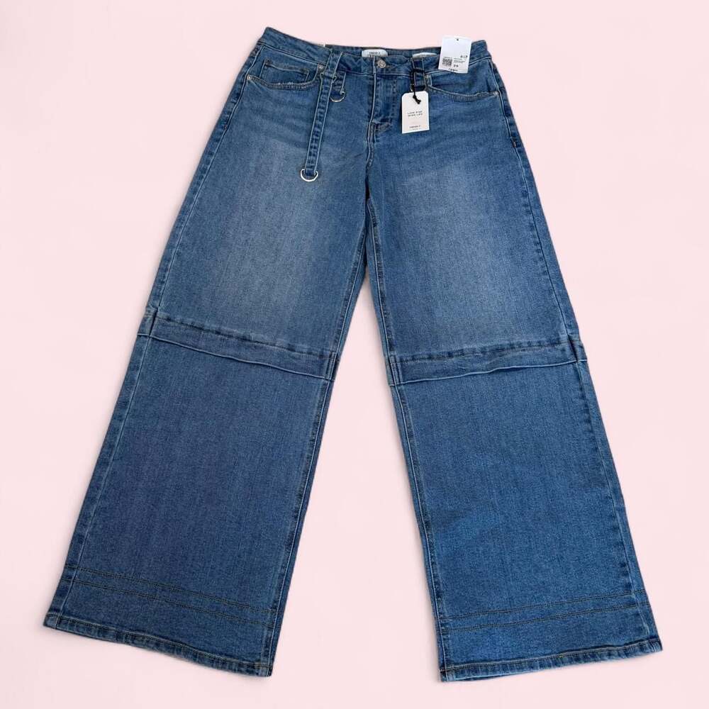 Forever 21 Low Rise Wide Leg Jeans with D-Rings Size 29 NWT